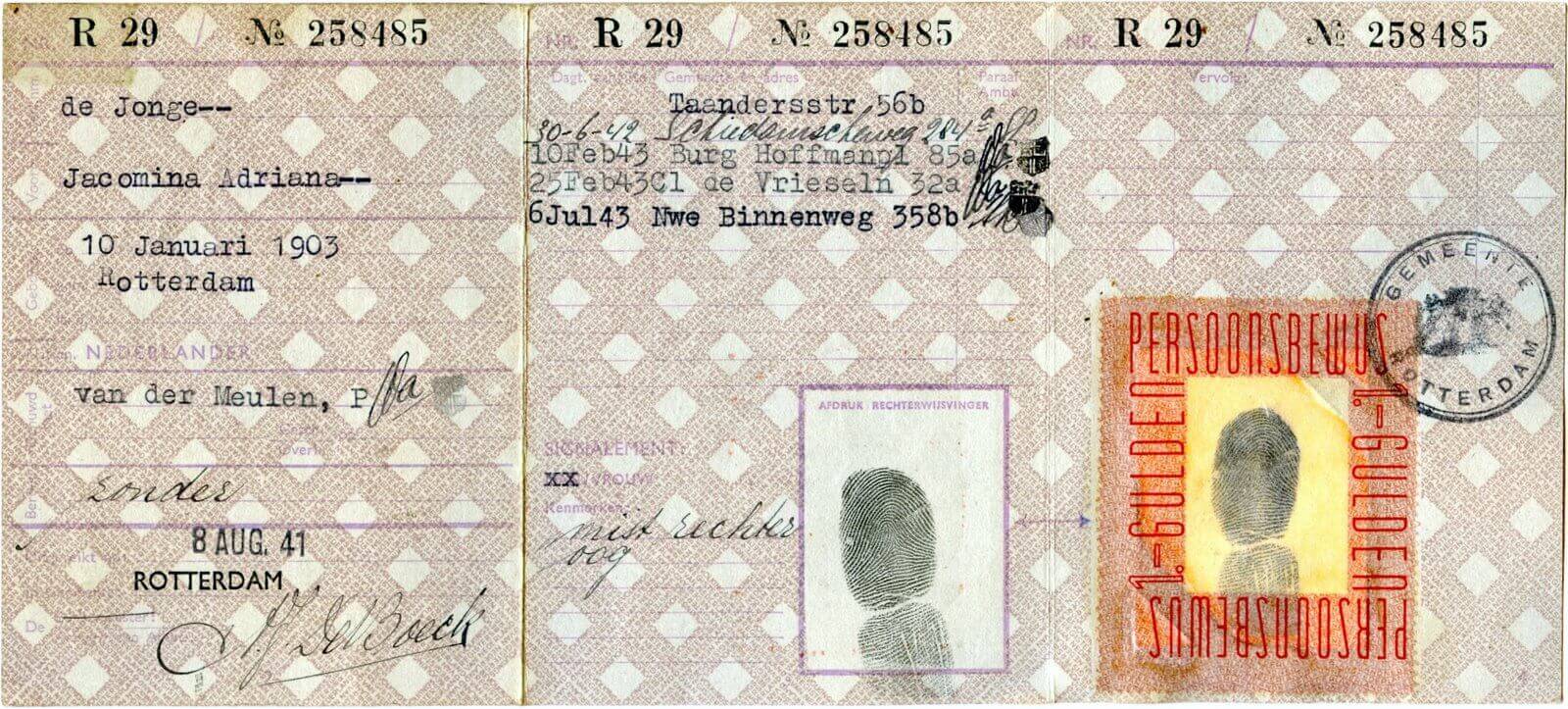 Dutch identity card back